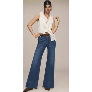 Pilcro High Rise Wide Leg Jeans 34 Medium Wash EUC